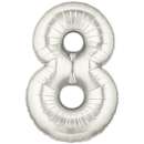 Silver Foil Number Balloon - 8